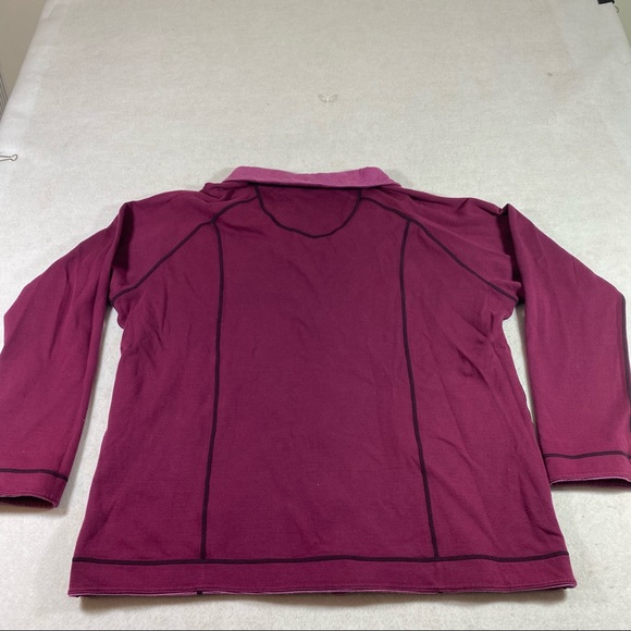 Sweater XL Woman’s Reversible Full Zip Sweatshirt Jacket Wine Black Long Sleeve - Picture 10 of 14